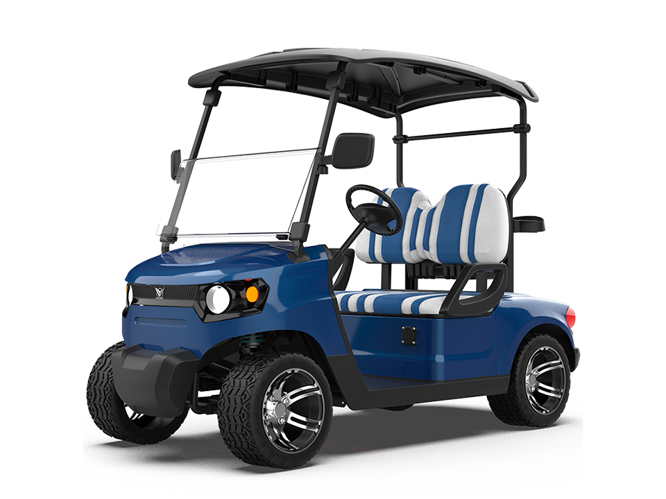 Carros de golf eléctricos azules