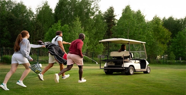 Las asombrosamente hilarantes aventuras de los carros de golf eléctricos